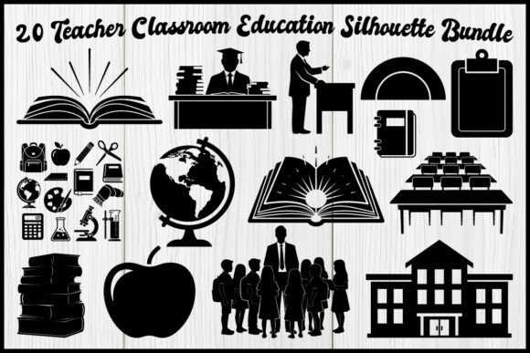 20 Teacher Classroom Education Bundle: A Graphic Design Asset for Modern Branding