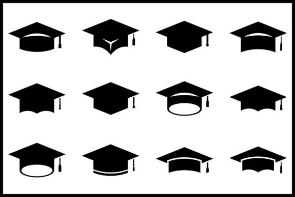 25 Graduation Hat SVG Silhouette Bundle: A Bold Graphic Design Asset for Crafts & Graphics