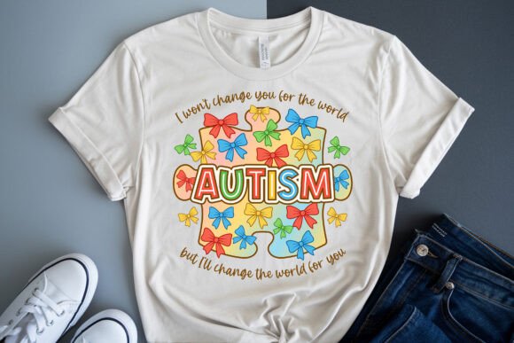 Autism Awareness Puzzle Bow: A Versatile Graphic for T-Shirt Designs