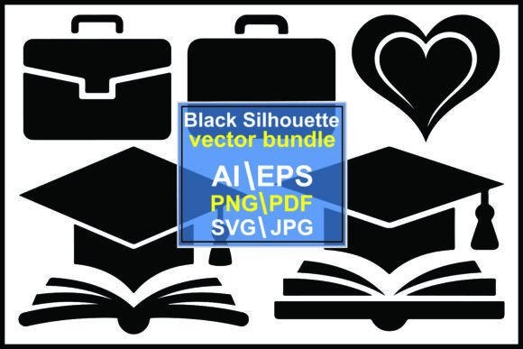 Black of Briefcases Graduation Caps Graphics