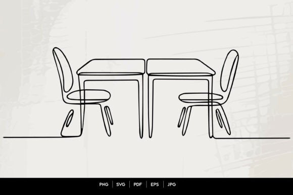 Classroom Desks and Chairs Line Art: Graphics and Crafts for Branding