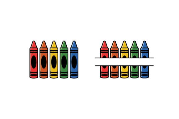 Colorful Crayon Vector Illustration Set Review for Embroidery Projects