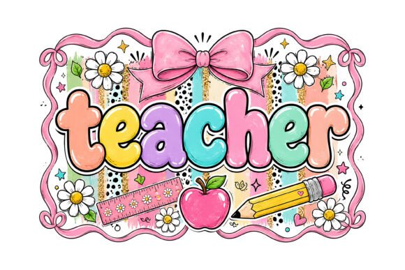 Cute Teacher Rainbow School SVG: A Vibrant Graphic for T-Shirt Designs