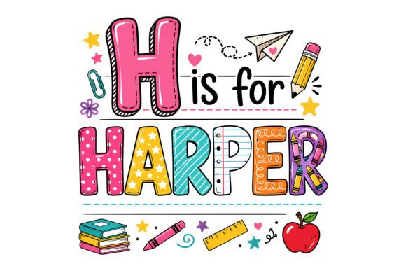 H is for Harper School SVG – A Versatile Graphic Design Asset for T-Shirt Designs