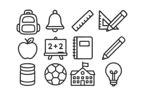 Icons for Education, School and Learning