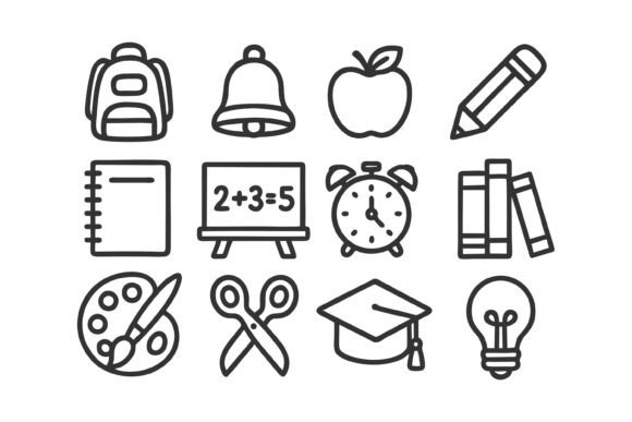 Icons for School and Education Graphics