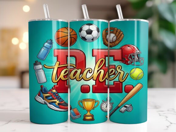Physical Education Teacher Tumbler Wrap Graphics