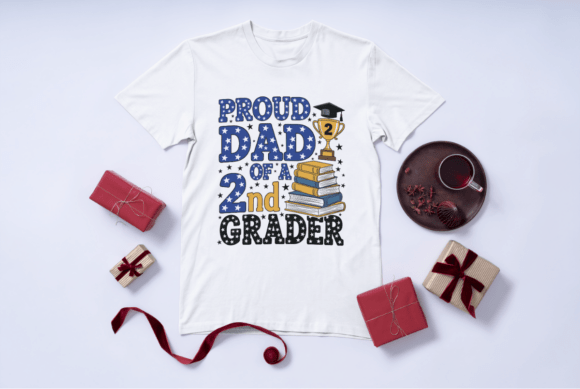 Proud Dad of a 2nd Grader SVG for T-Shirt Designs & Graphics