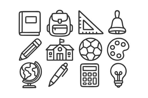 School and Education-related Icons for Graphics and Branding