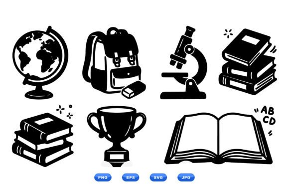 School Education Icon Collection: A Powerful Graphic Design Asset for Content Creators