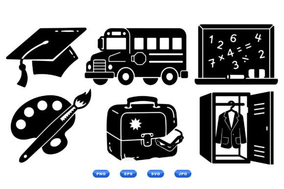 School Education Icons SVG Set: A Practical Graphic Design Asset for Crafts and Graphics