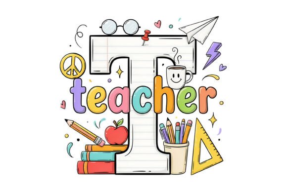 Teacher Letter T School SVG – A Great Graphic Design Asset for T-Shirt Designs