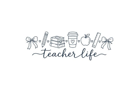 Teacher Life Line Art SVG: A Versatile Graphic for T-Shirt Designs and More