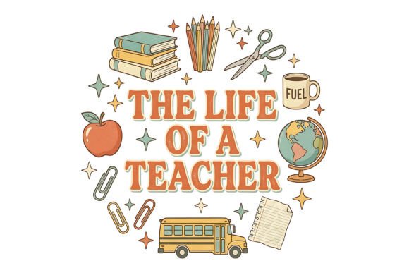 The Life of a Teacher SVG: A Retro-Inspired Graphic for T-Shirt Designs